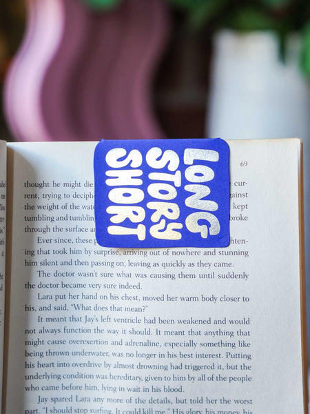 Long Story Short Bookmark (Cobalt Blue)