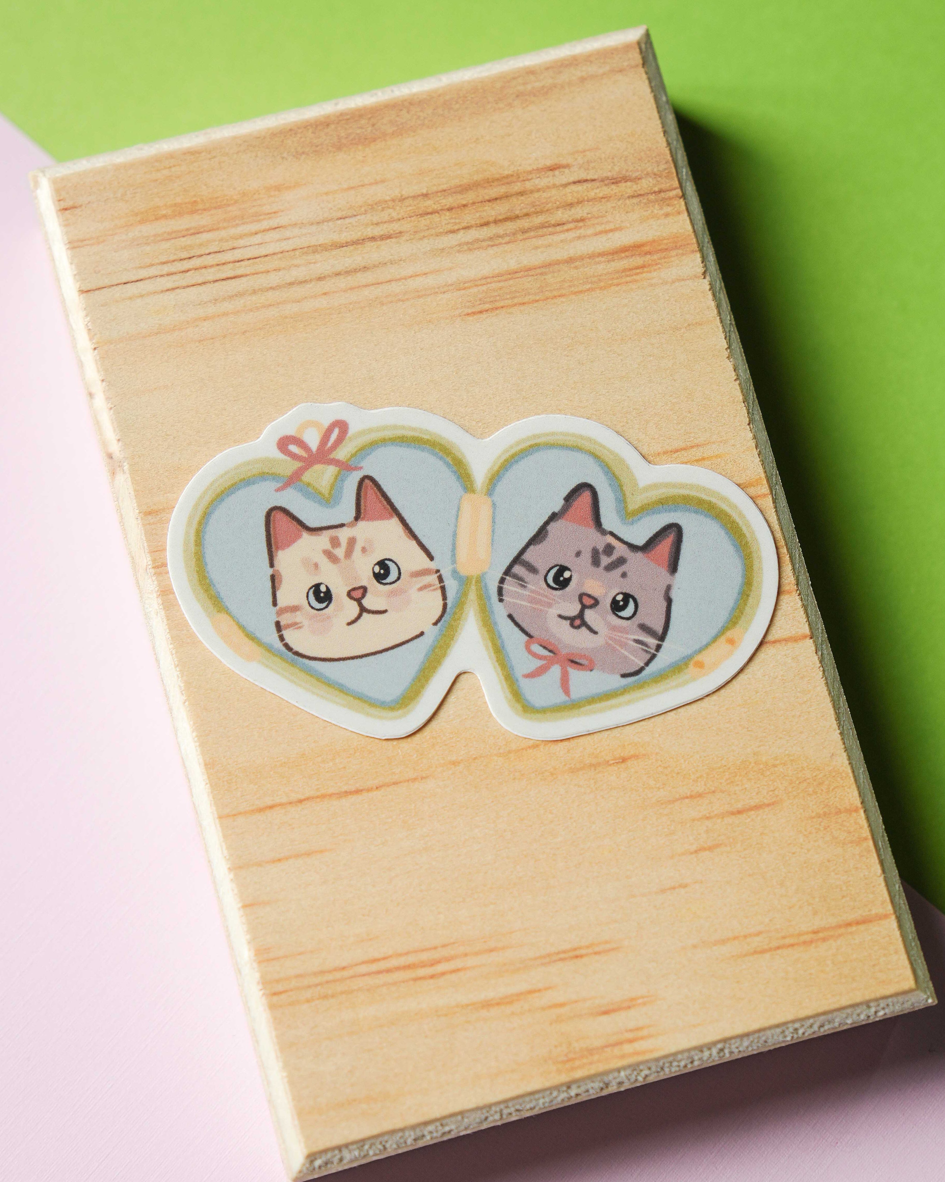 Kitties in a Locket Single Sticker