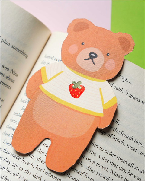 Strawberry Teddy Bookmark