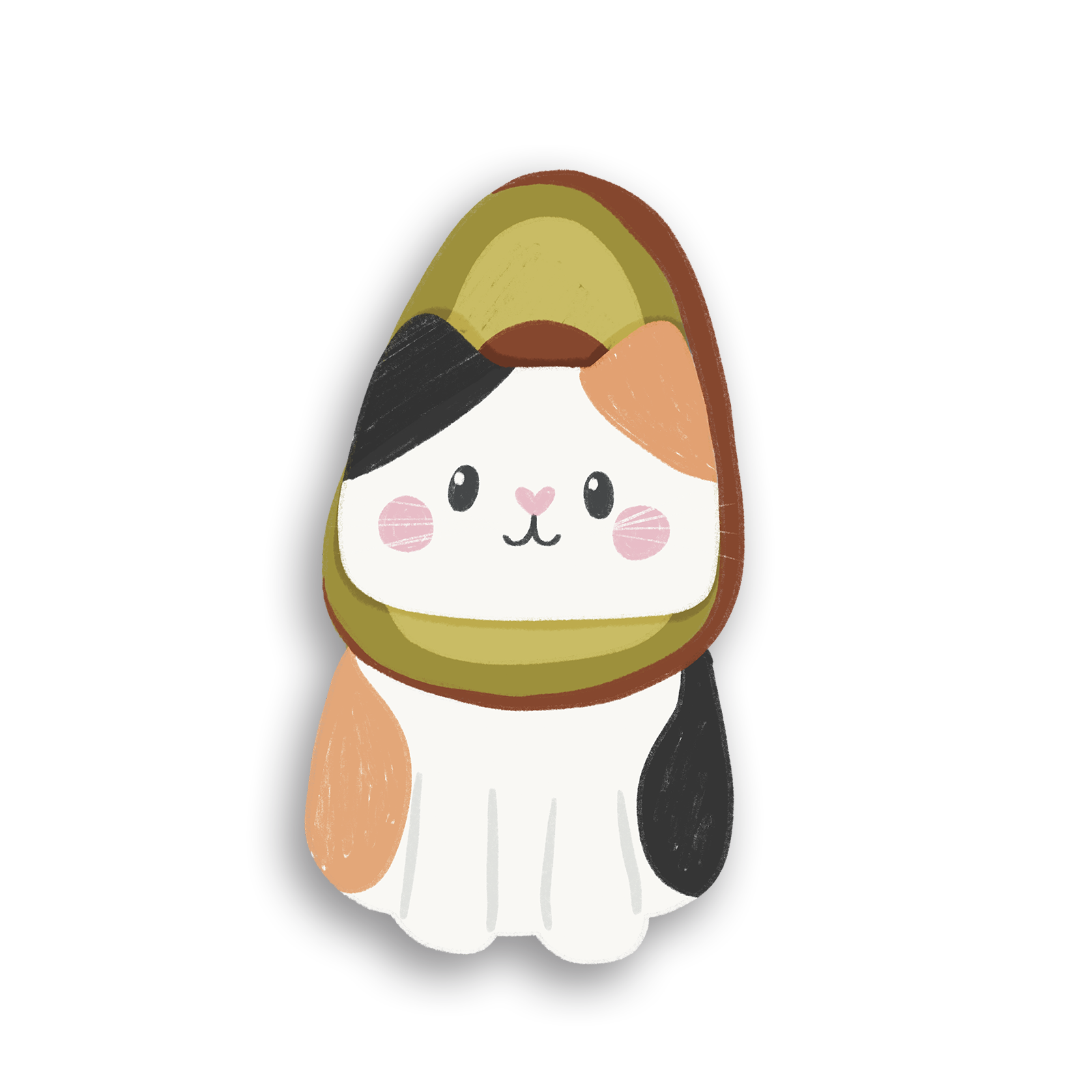 Avocado Cat Single Sticker