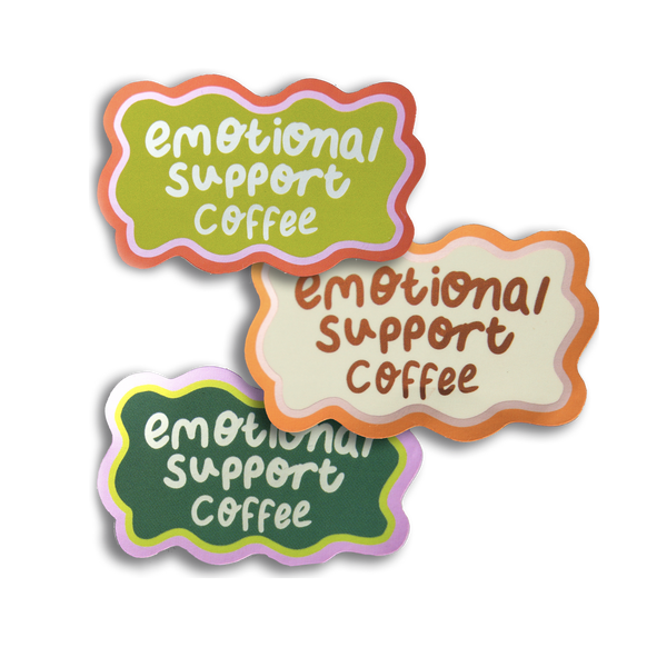 Metallic Emotional Support Coffee Single Sticker