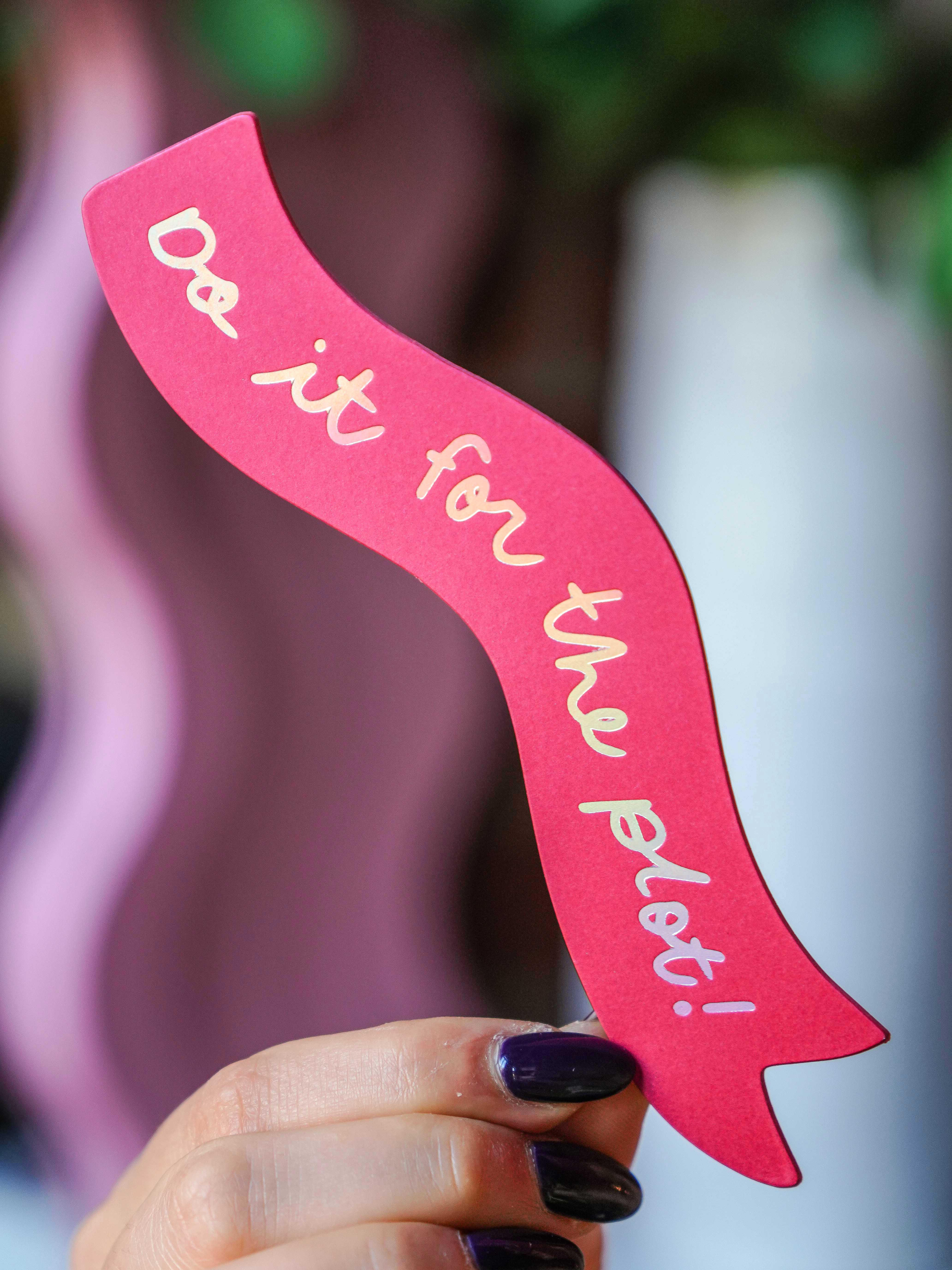 Do It For The Plot Ribbon Bookmark (Red)