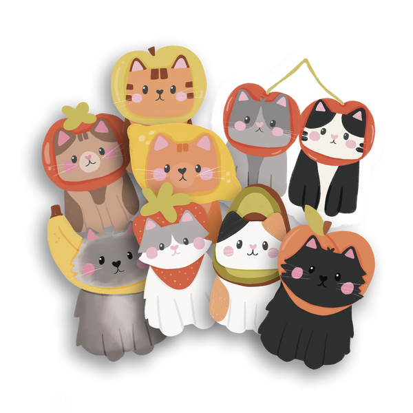 Fruity Cats Single Stickers (Set of 8)