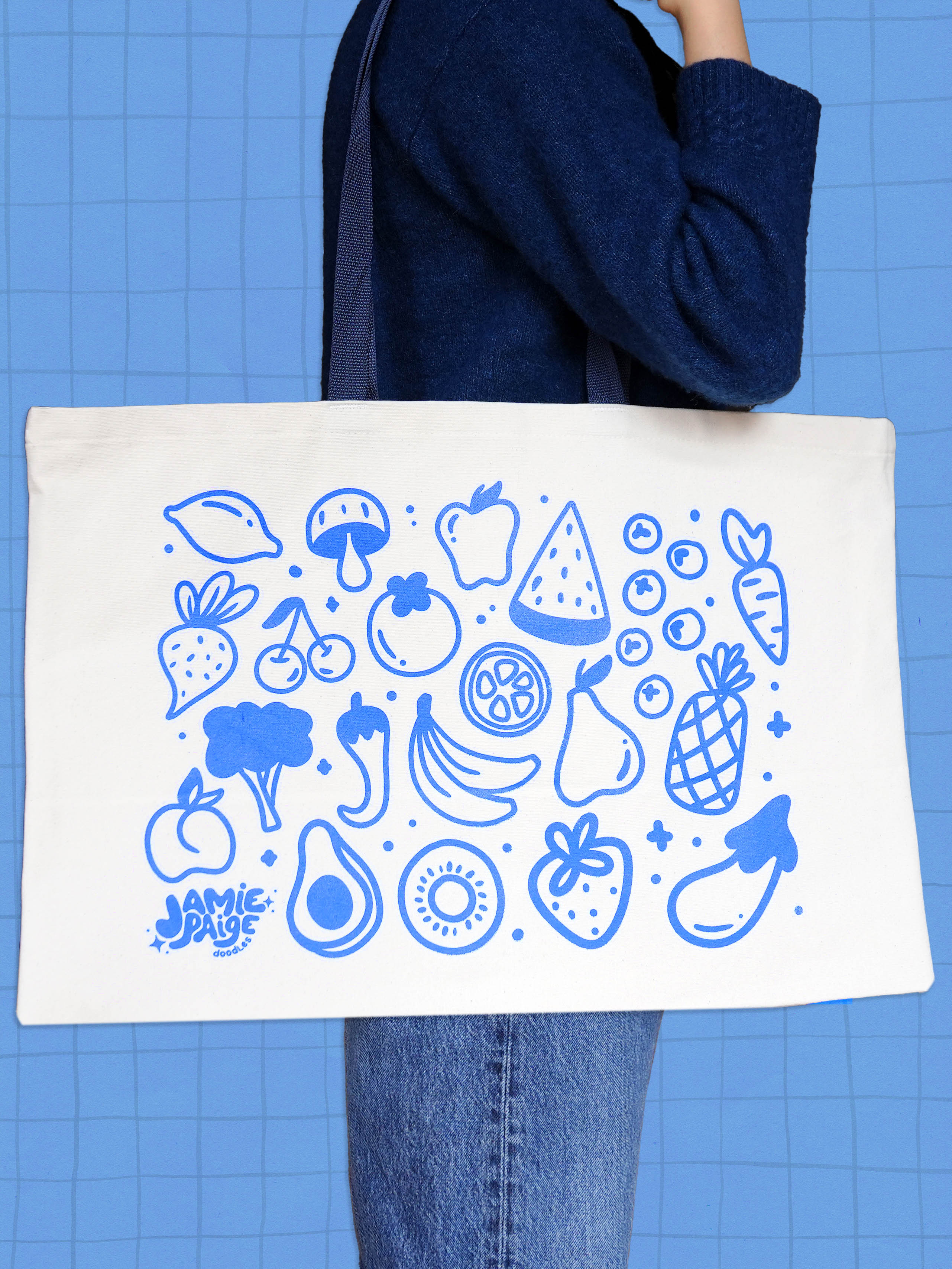 XL Grocery Tote (Blue)