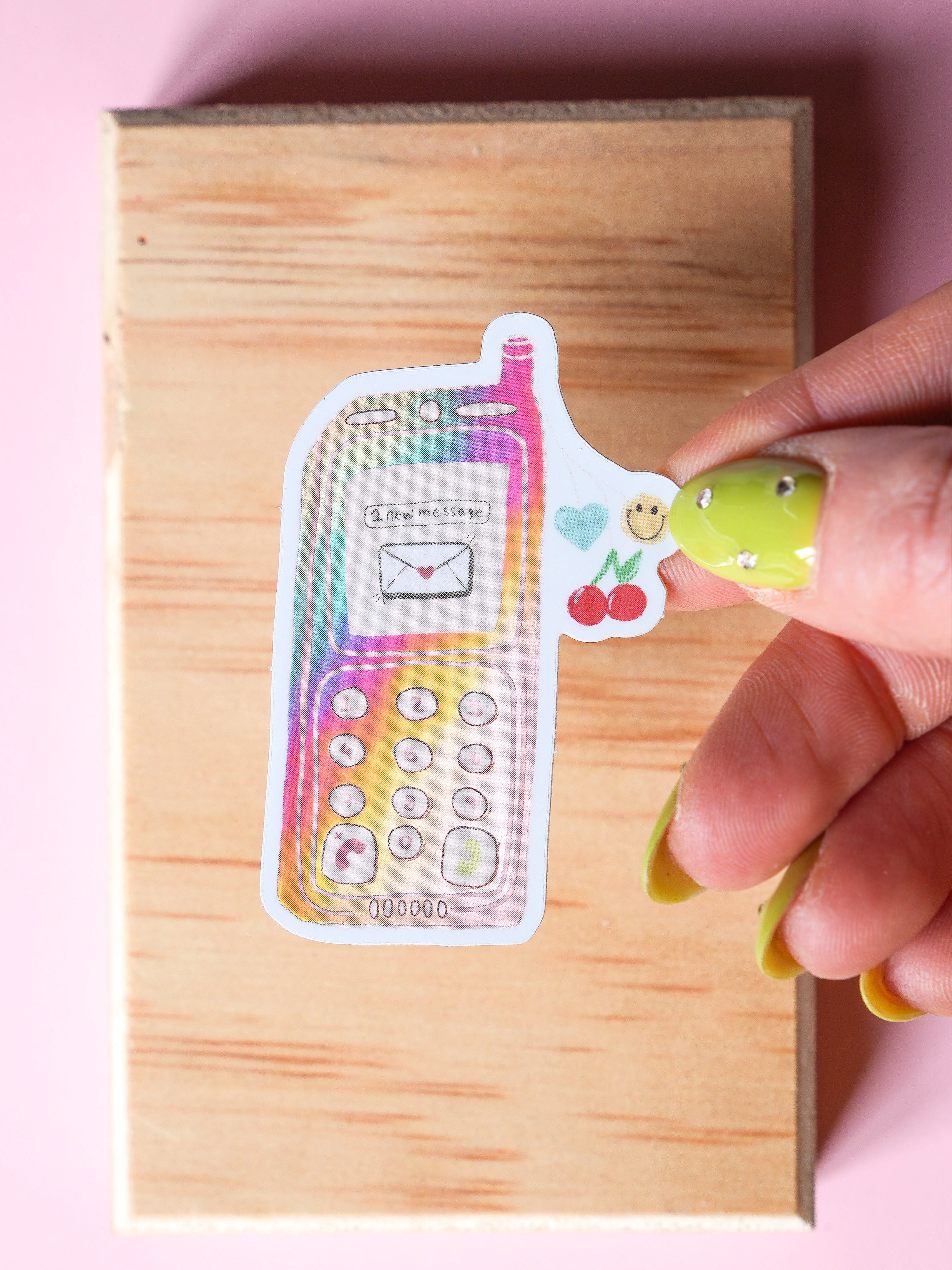 Holographic Y2K Cellphone Single Sticker