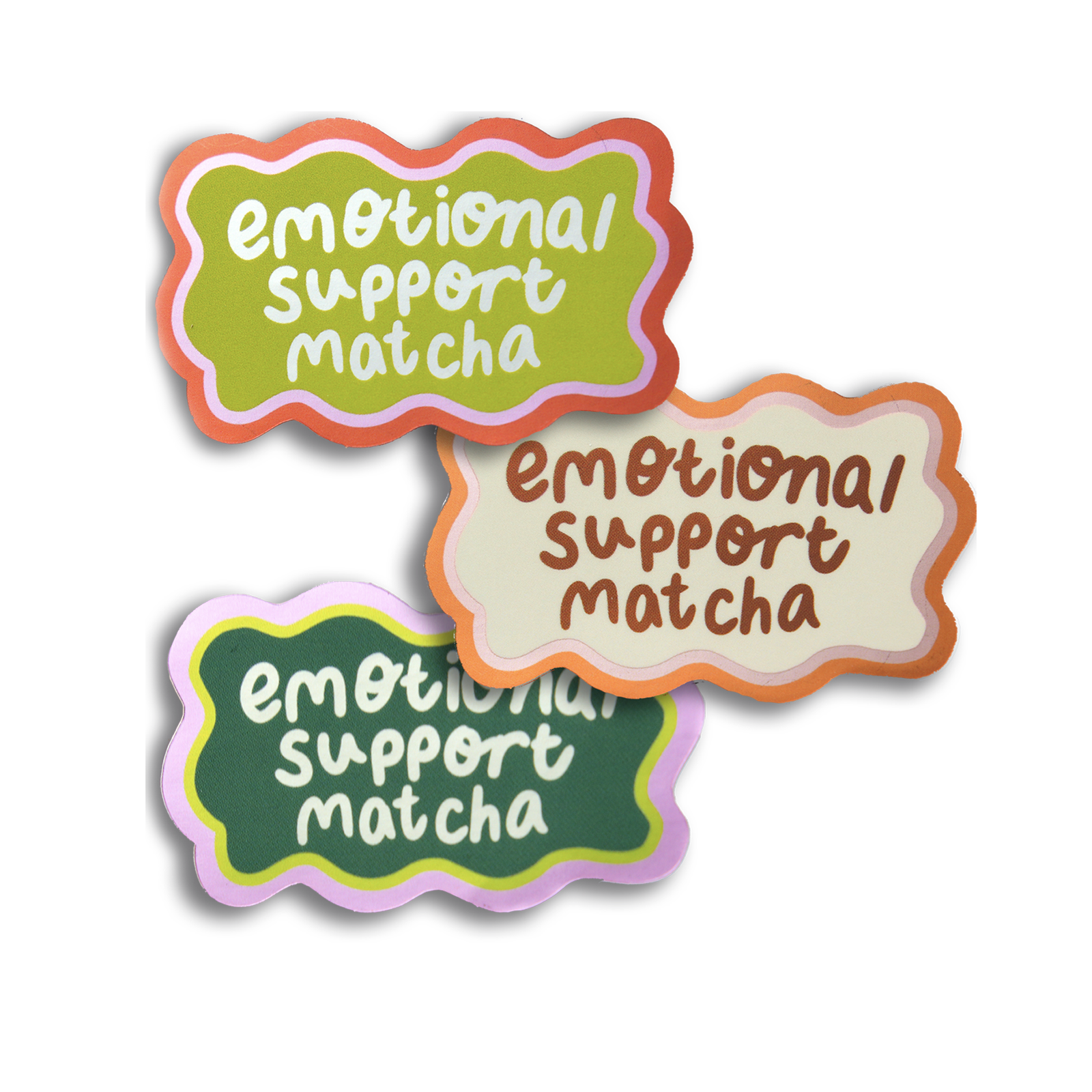 Metallic Emotional Support Matcha Single Sticker