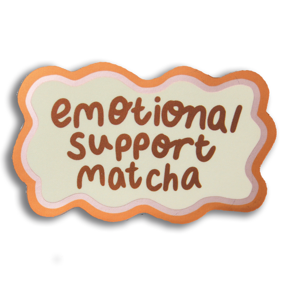 Metallic Emotional Support Matcha Single Sticker
