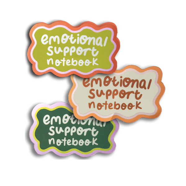 Metallic Emotional Support Notebook Single Sticker