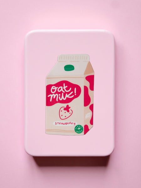 Strawberry Oat Milk Single Sticker
