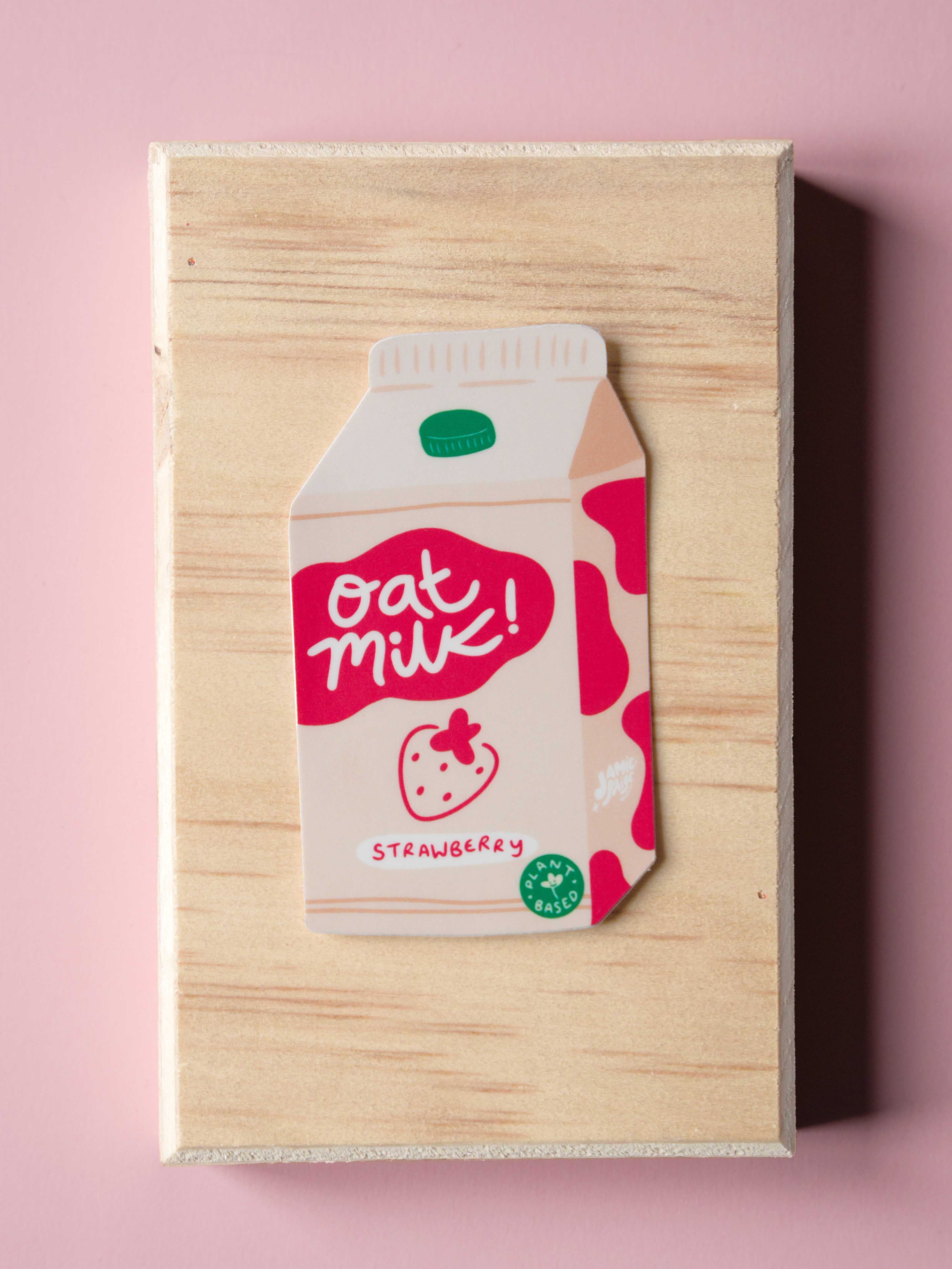 Strawberry Oat Milk Single Sticker