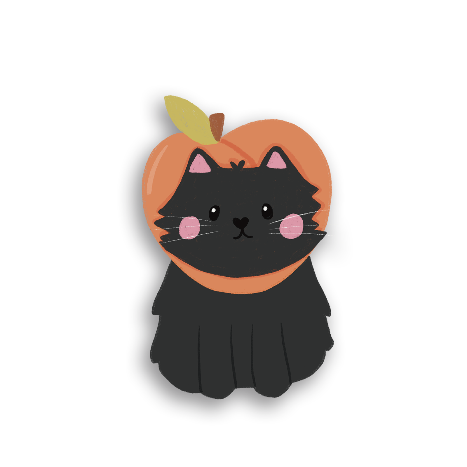 Peach cat Single Sticker