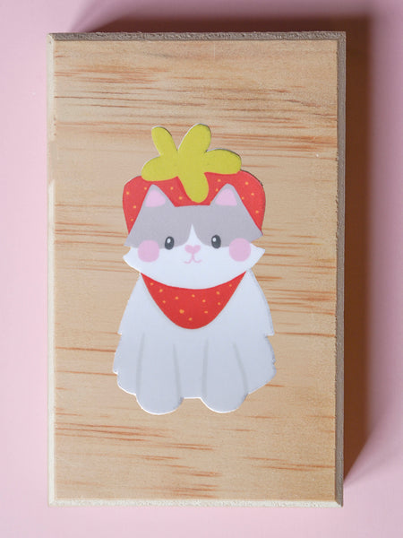 Strawberry Cat Single Sticker