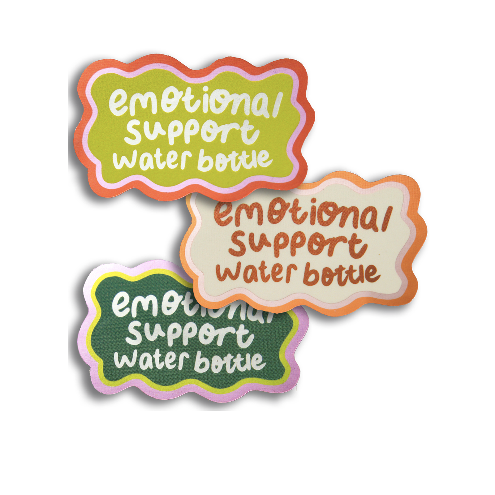 Metallic Emotional Support Water Bottle Single Sticker
