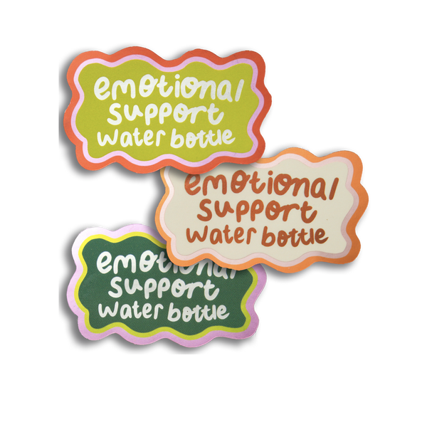 Metallic Emotional Support Water Bottle Single Sticker
