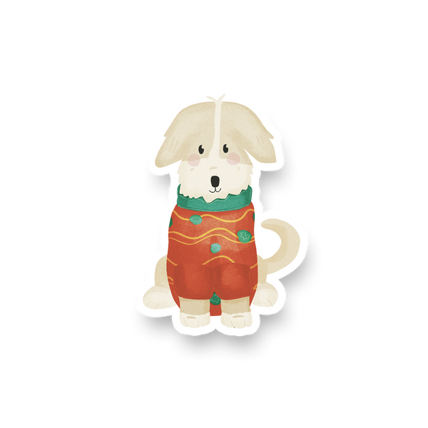 Holiday Pup Single Sticker