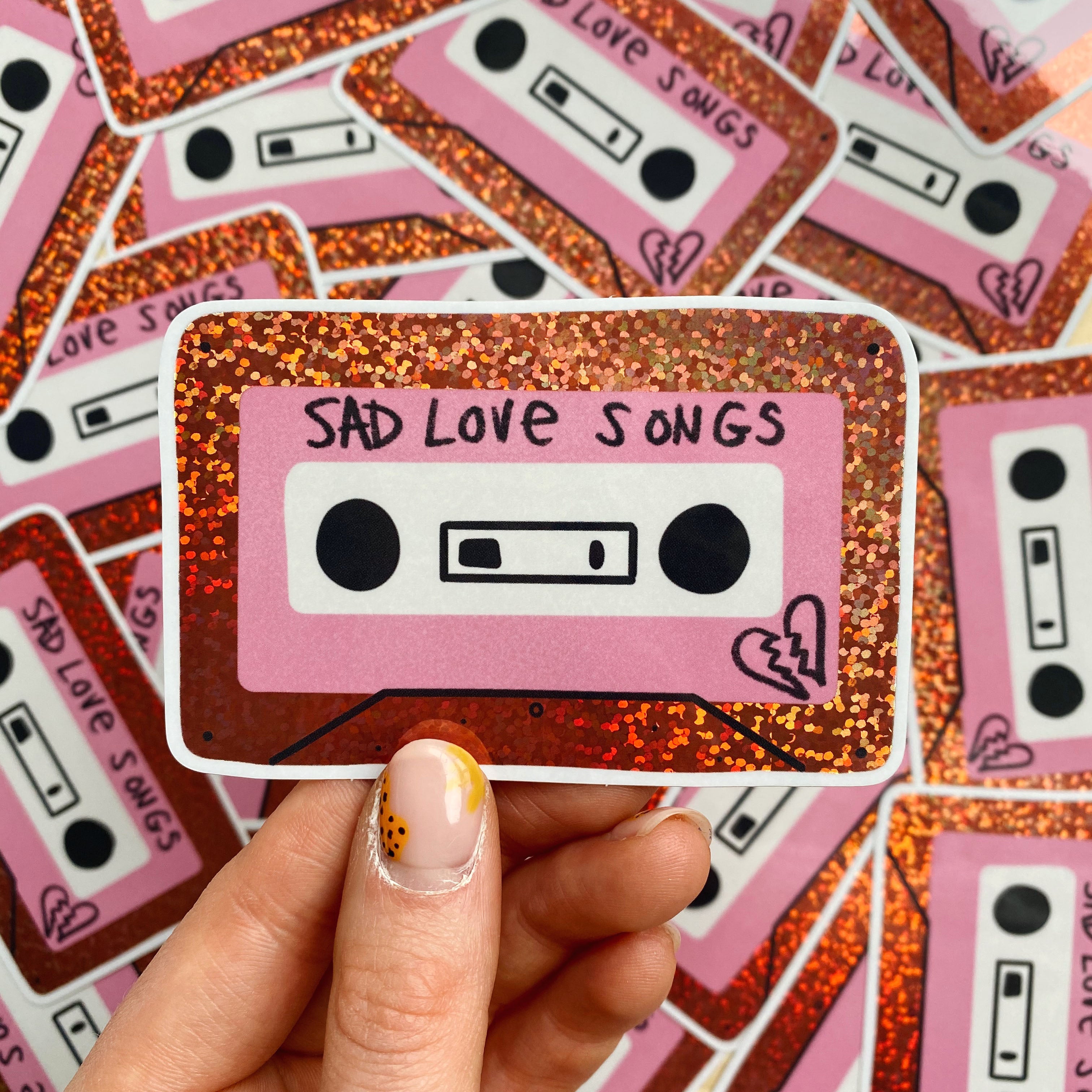 Sad Love Songs Glittery Cassette Tape
