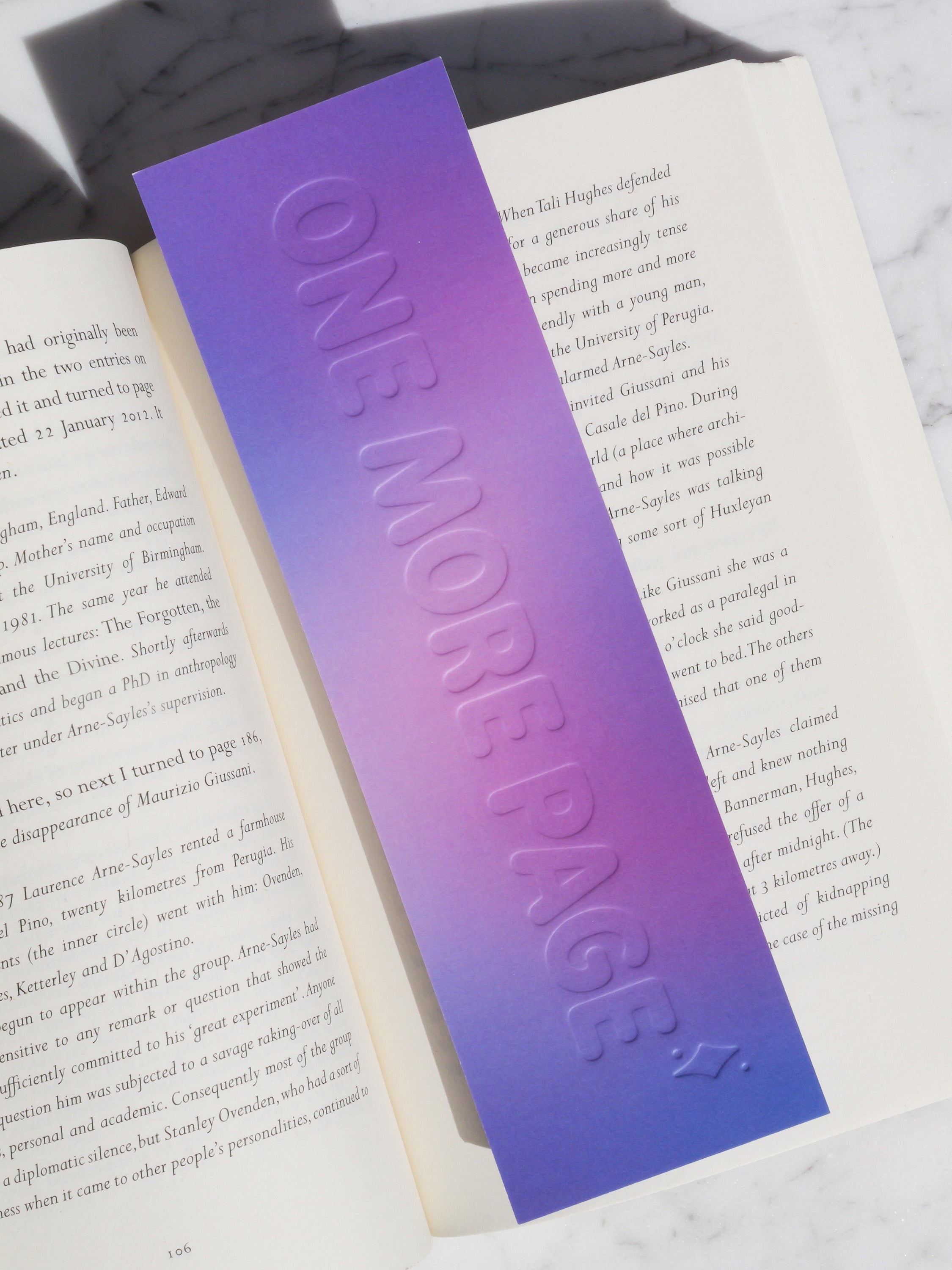One More Page Letterpress Bookmark