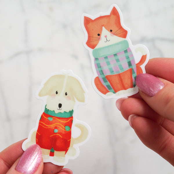 Holiday Cat Single Sticker