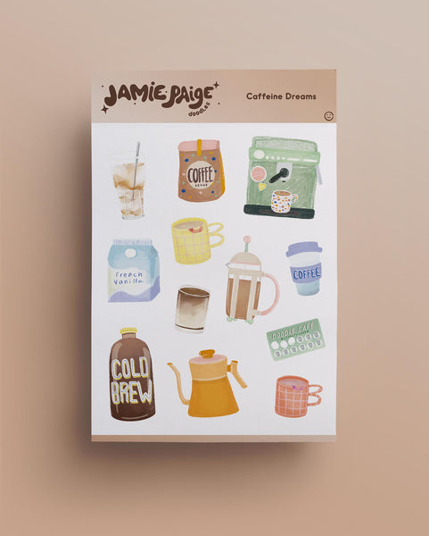 Caffeine Dreams Sticker Sheet