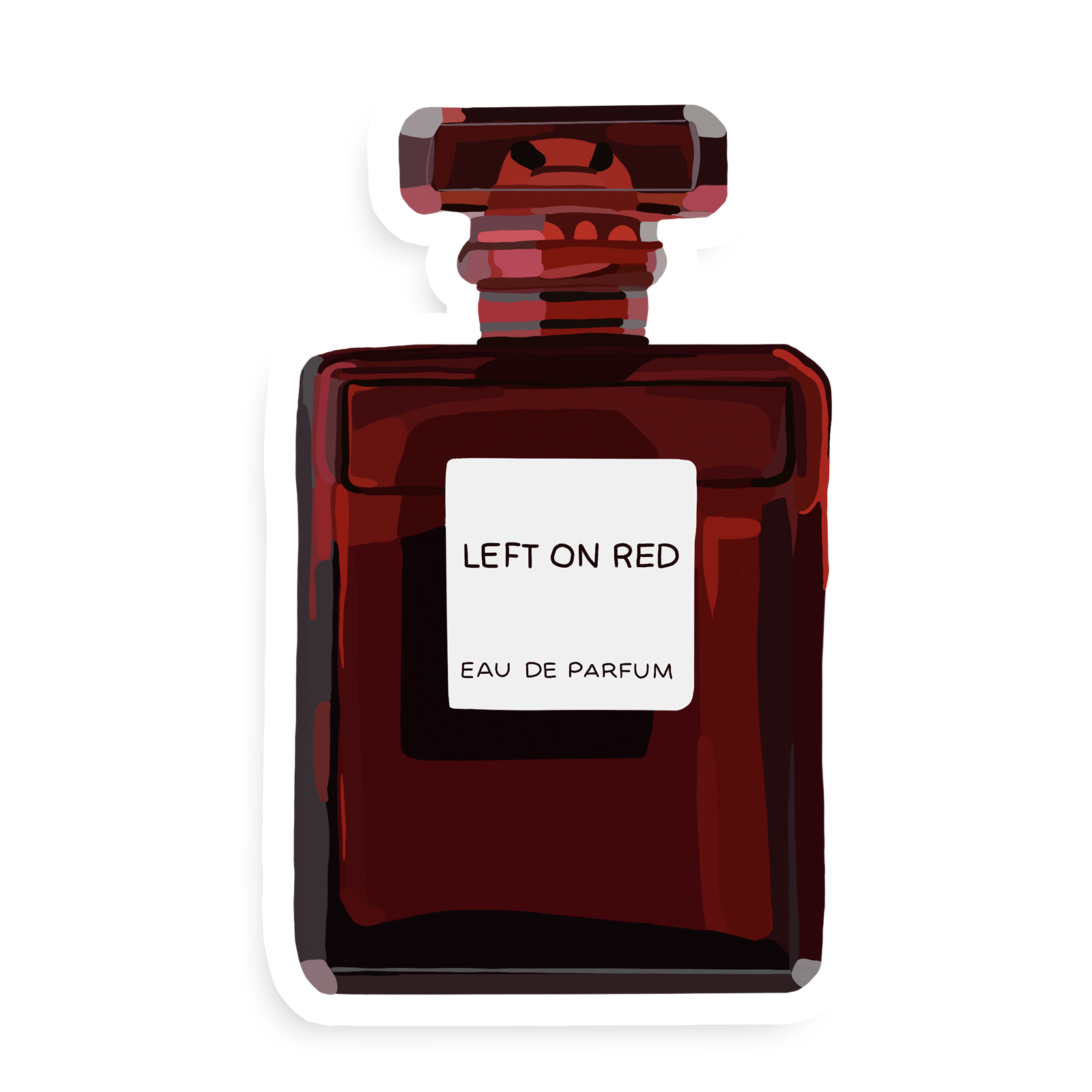 Left On Red Perfume Single Sticker
