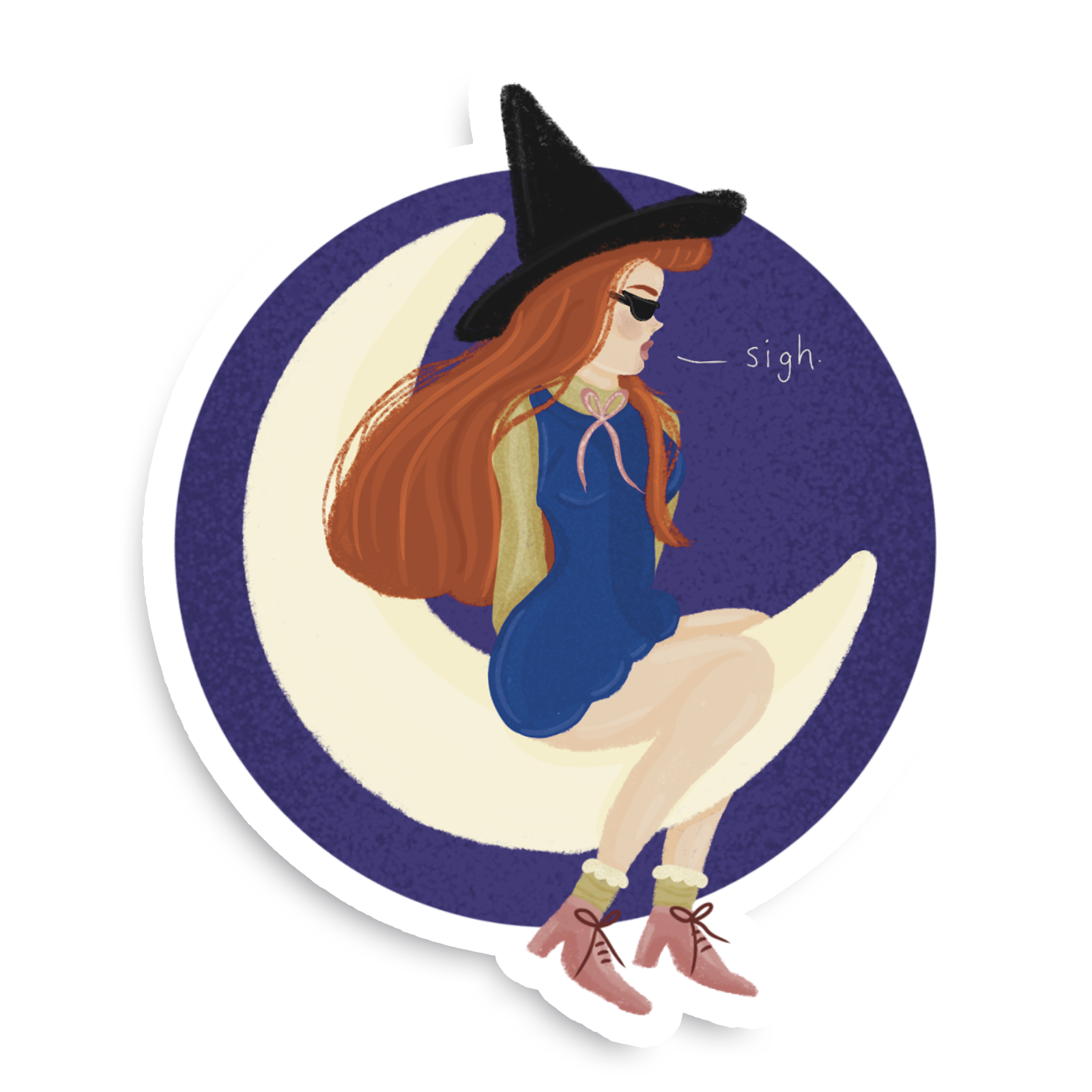 Sighing Witch Single Sticker