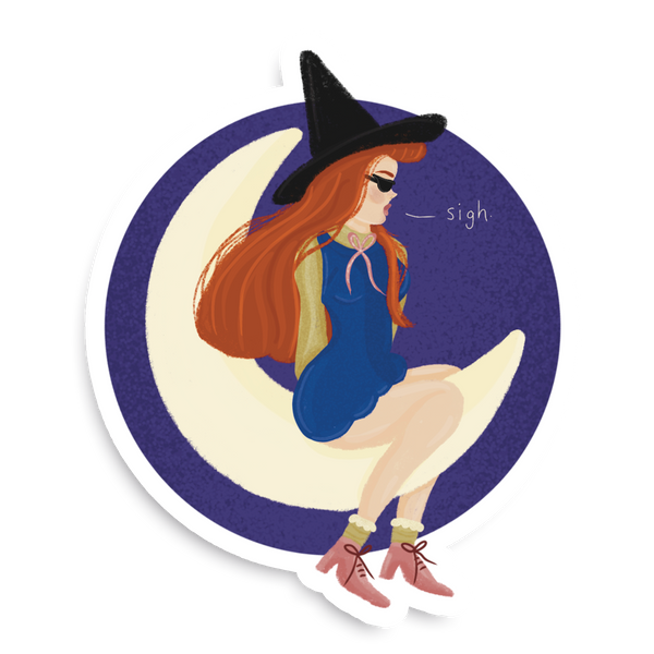 Sighing Witch Single Sticker