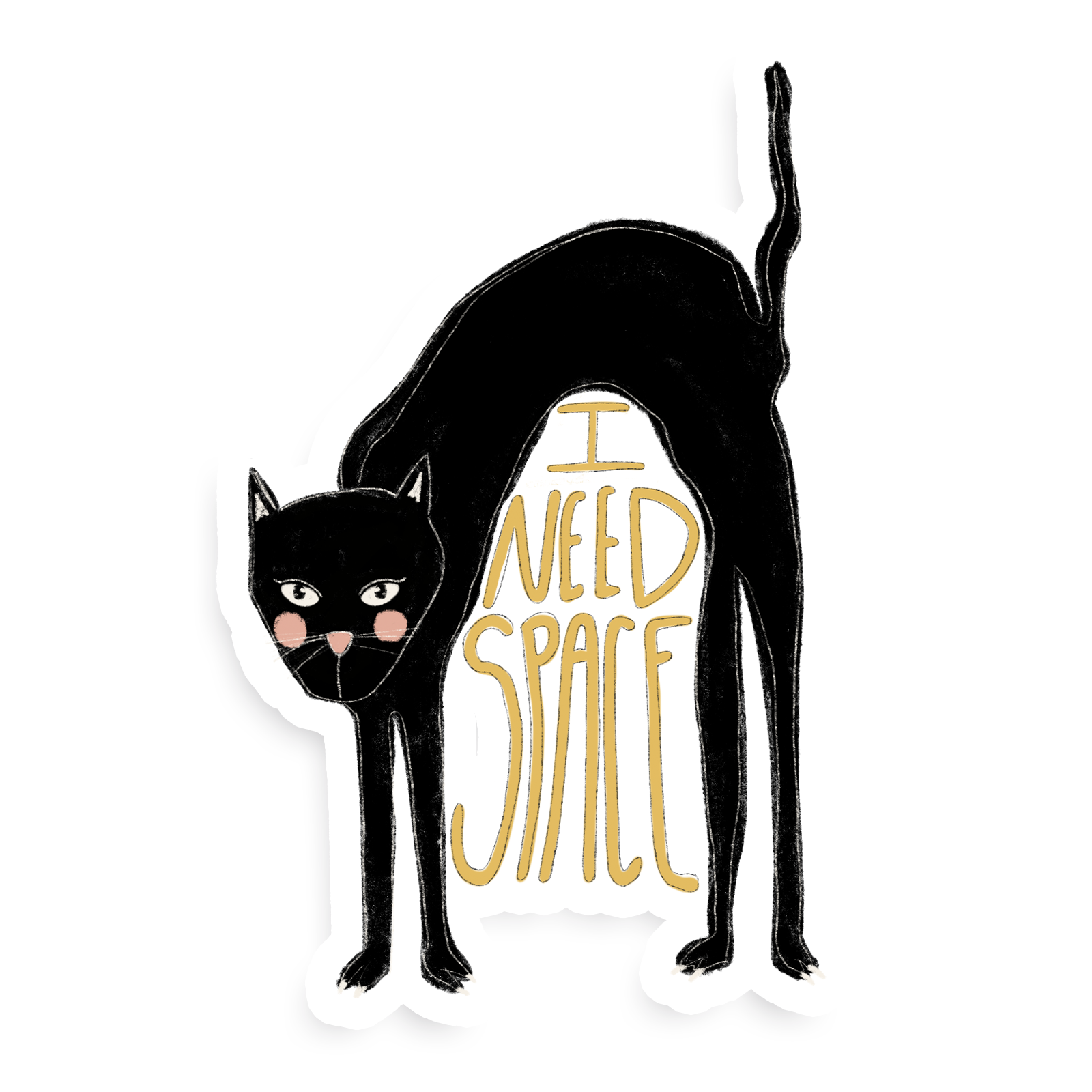 I Need Space Kitty Single Sticker